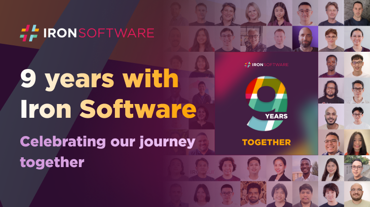 Wir feiern 9 Jahre Innovation und Exzellenz: Eine Hommage an Iron Software's Reise und Team